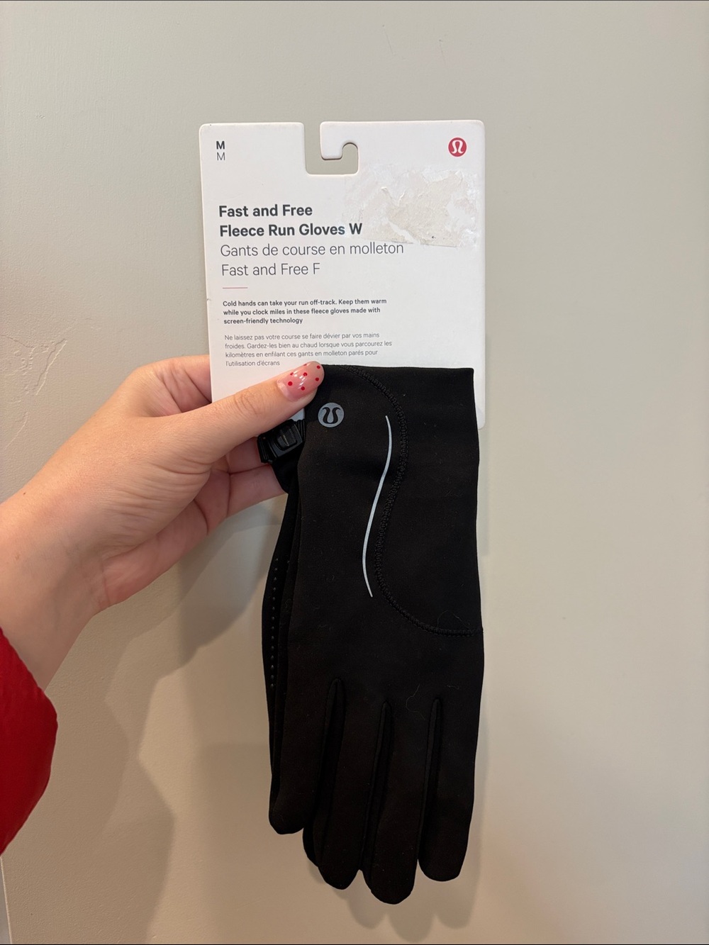 NWT Lululemon Womens Fast and Free Fleece Running Gloves Black